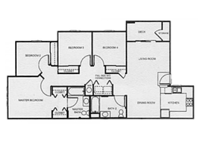 4x2 Affordable Market floor plan at Aspen Ridge Apartments in Albuquerque, NM